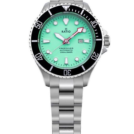 Ratio FreeDiver Sapphire Stainless Steel Green Dial Automatic RTFL835 200M Women's Watch