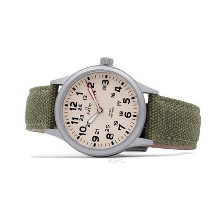 Ratio Quest Men's Field Watch Sapphire Canvas Strap Quartz RTQ019 100M Lewis And Clark Edition