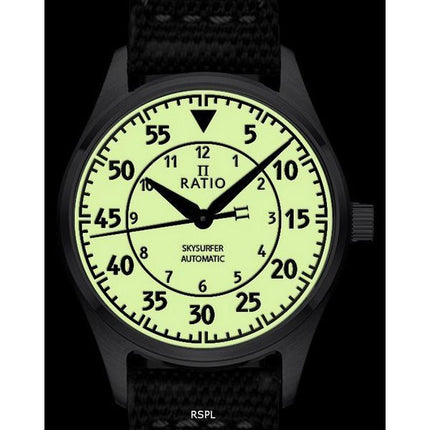 Ratio Skysurfer Pilot Full Luminous Dial Leather Automatic RTS324 200M Mens Watch