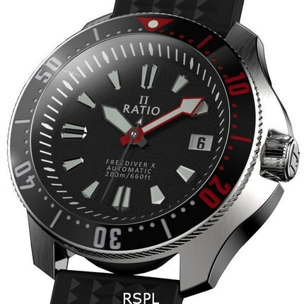 Ratio FreeDiver X Marine Black With Black Ceramic Inlay Automatic Diver RTX001 200M Men's Watch