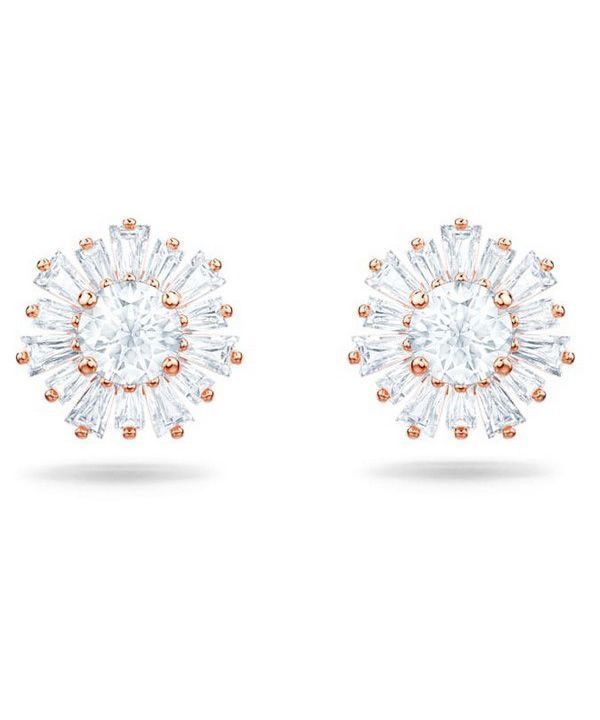 Swarovski Idyllia Rose Gold Tone Plated And Zirconia Stud Earrings 5459597 For Women