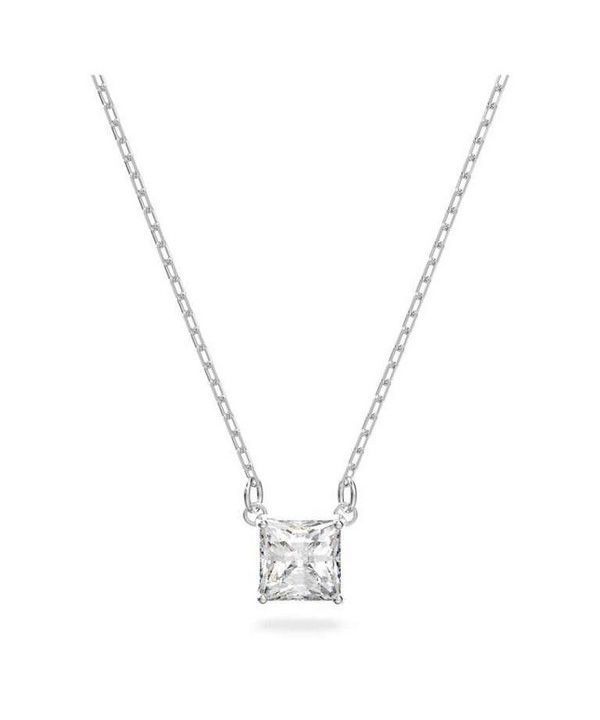 Swarovski Stilla Attract Rhodium Plated And Zirconia Necklace 5510696 For Women