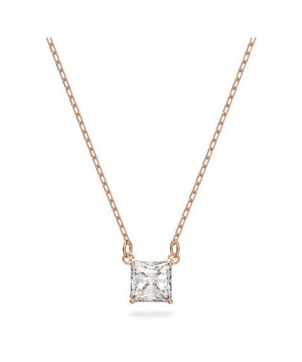 Swarovski Stilla Attract Clear Crystals And Rose Gold Tone Necklace 5510698 For Women