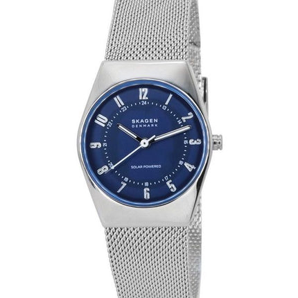 Skagen Grenen Lille Solar Powered Stainless Steel Mesh Bracelet Blue Dial SKW3080 Women's Watch