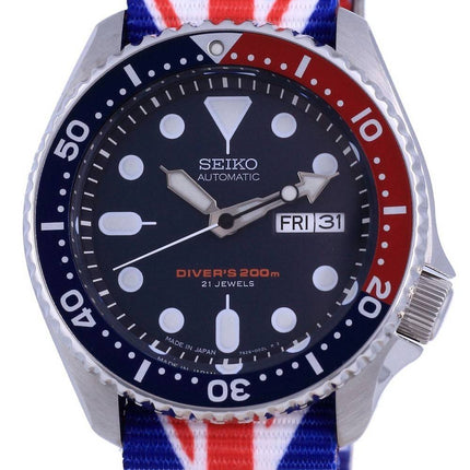 Seiko Automatic Divers Polyester Japan Made SKX009J1-var-NATO28 200M Mens Watch