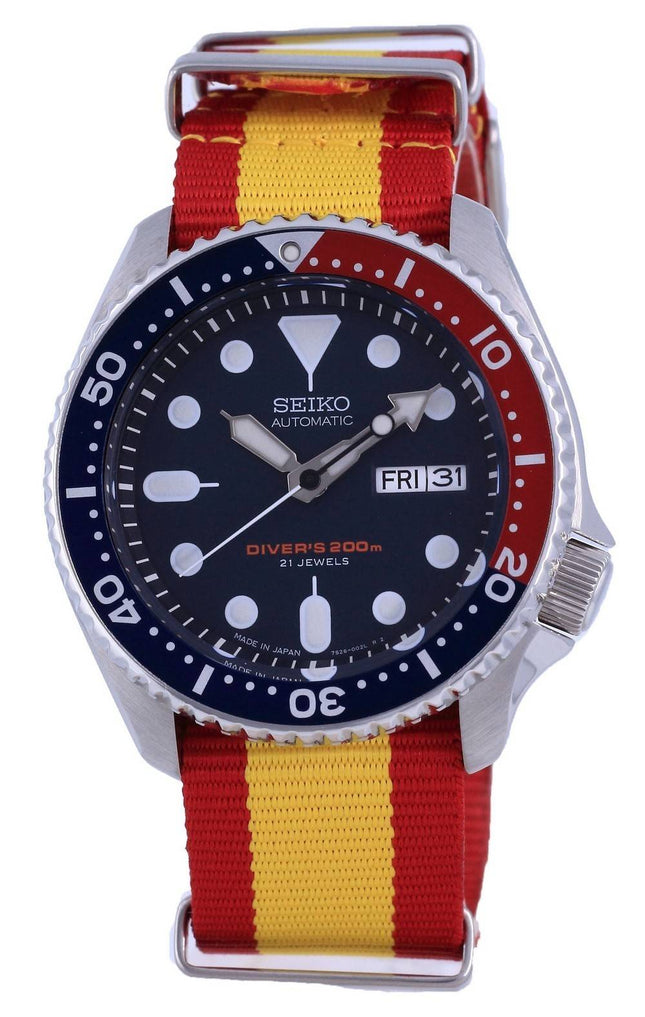 Seiko Automatic Divers Polyester Japan Made SKX009J1-var-NATO29 200M Mens Watch