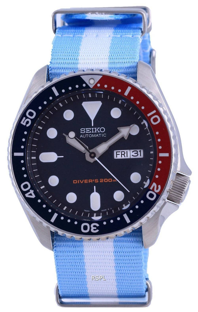 Seiko Automatic Divers Polyester SKX009K1-var-NATO24 200M Mens Watch