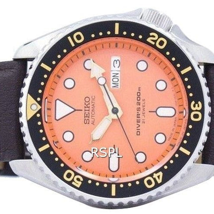 Seiko Automatic Diver's Ratio Dark Brown Leather SKX011J1-LS11 200M Men's Watch