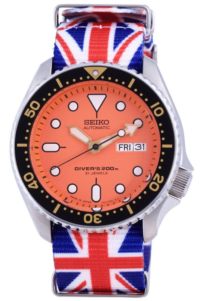 Seiko Automatic Divers Japan Made Polyester SKX011J1-var-NATO28 200M Mens Watch