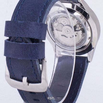 Seiko 5 Sports SNZG07J1-LS13 Military Japan Made Dark Blue Leather Strap Men's Watch