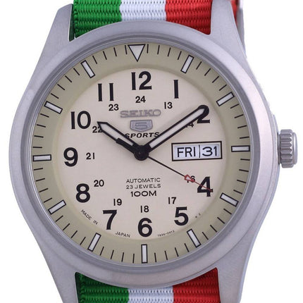 Seiko 5 Sports Military Automatic Japan Made SNZG07J1-var-NATO23 100M Mens Watch