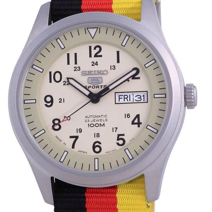 Seiko 5 Sports Military Automatic Japan Made SNZG07J1-var-NATO26 100M Mens Watch