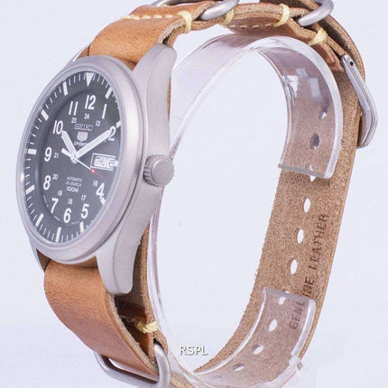 Seiko 5 Sports SNZG09J1-LS18 Japan Made Brown Leather Strap Men's Watch