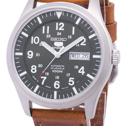 Seiko 5 Sports Automatic Japan Made Brown Leather SNZG09J1-VAR-LS9 100M Men's Watch