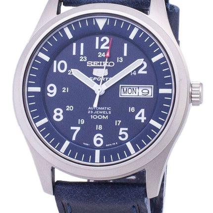 Seiko 5 Sports SNZG11K1-var-LS13 Automatic Dark Blue Leather Strap Men's Watch