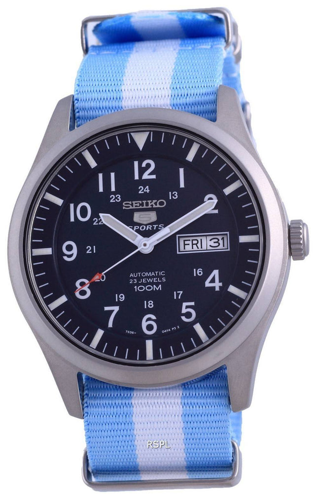 Seiko 5 Sports Automatic Polyester SNZG11K1-var-NATO24 100M Mens Watch