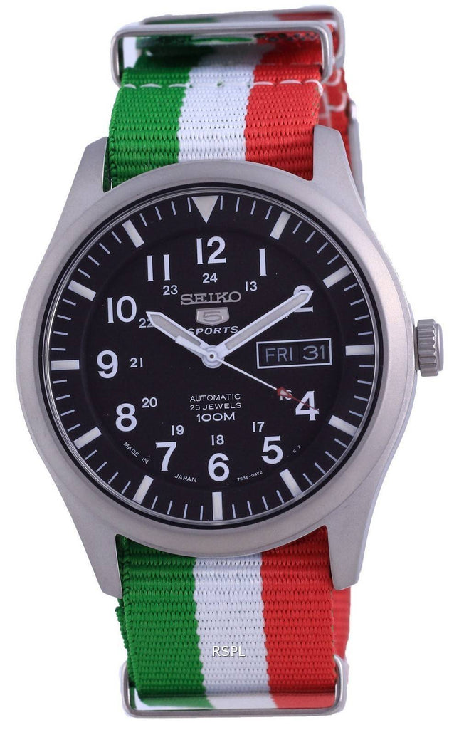 Seiko 5 Sports Automatic Polyester SNZG15J1-var-NATO23 100M Mens Watch