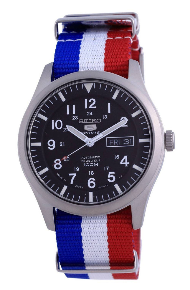 Seiko 5 Sports Automatic Polyester SNZG15J1-var-NATO25 100M Mens Watch