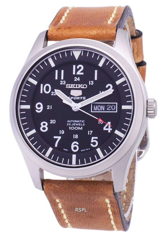 Seiko 5 Sports SNZG15K1-LS17 Automatic Brown Leather Strap Men's Watch