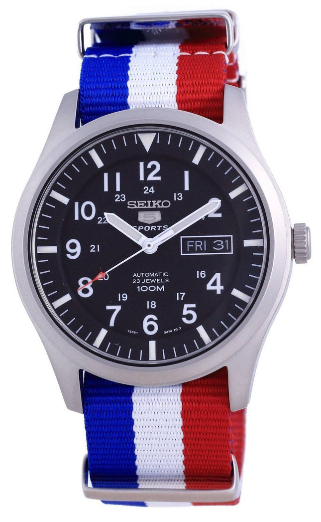 Seiko 5 Sports Automatic Polyester SNZG15K1-var-NATO25 100M Mens Watch