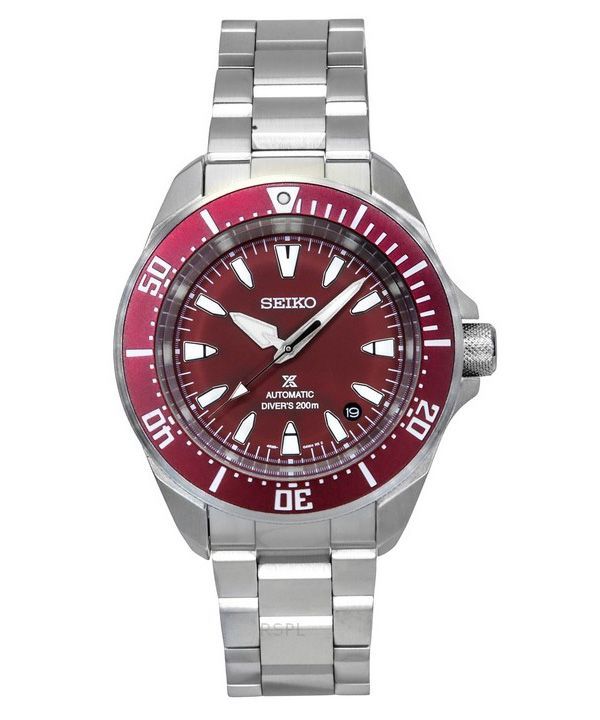 Seiko Prospex Sea Samurai Shog-urai Stainless Steel Red Dial Automatic Divers SRPL11K1 200M Mens Watch