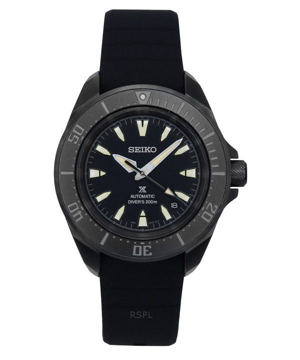 Seiko Prospex Sea Samurai Shog-urai Silicone Strap Black Dial Automatic Divers SRPL15K1 200M Mens Watch