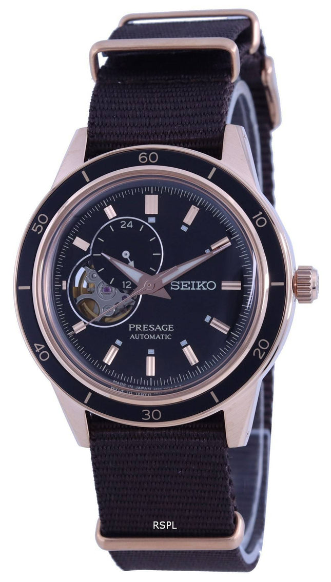 Seiko Presage Style 60s Open Heart Black Dial Automatic SSA426 SSA426J1 SSA426J Mens Watch