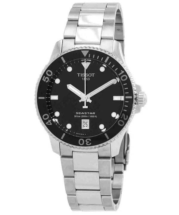 Tissot T-Sport Seastar 1000 Stainless Steel Black Dial Quartz Diver's T120.410.11.051.00 300M Men's watch