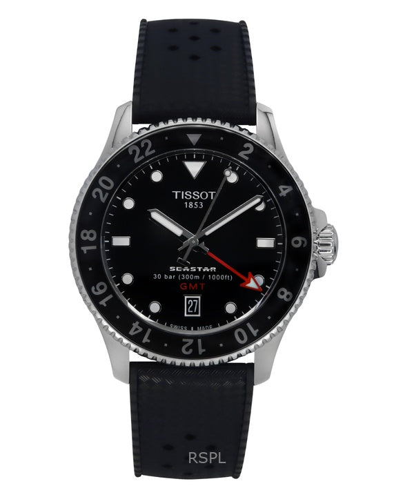 Tissot Seastar 1000 GMT Rubber Strap Black Dial Quartz Diver's T120.852.17.051.00 300M Men's Watch