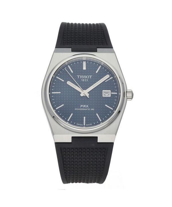 Tissot PRX T-Classic Powermatic 80 Rubber Strap Blue Dial Automatic T137.407.17.041.00 100M Mens Watch