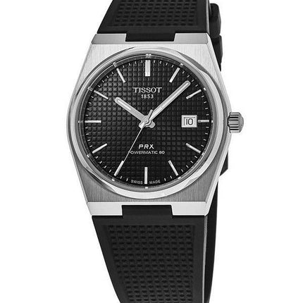 Tissot T-Classic PRX Powermatic 80 Rubber Strap Black Dial Automatic T137.407.17.051.00 100M Mens Watch