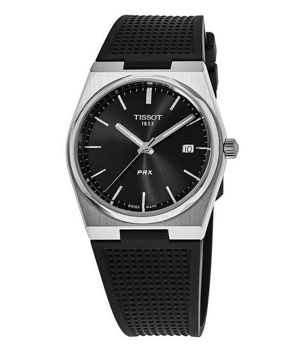 Tissot T-Classic PRX Rubber Strap Black Dial Quartz T137.410.17.051.00 100M Mens Watch