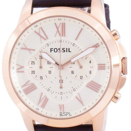 Refurbished Fossil Grant Chronograph Brown Leather Quartz FS4991IE Men's Watch