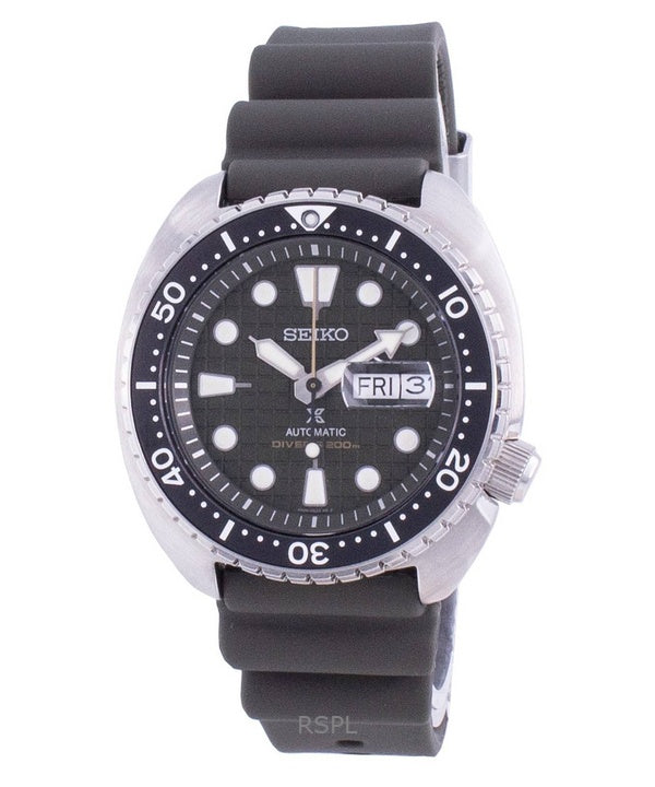 Refurbished Seiko Prospex King Turtle Silicone Strap Black Dial Automatic Diver's SRPE05K1 200M Men's Watch