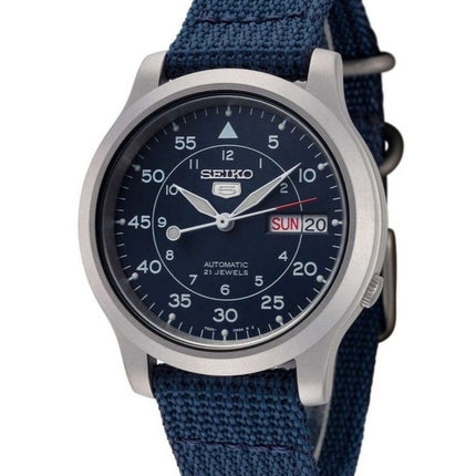 Refurbished Seiko 5 Military Nylon Strap Blue Dial Automatic 21 Jewels SNK807K2 Men's Watch