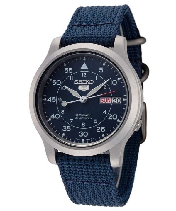 Refurbished Seiko 5 Military Nylon Strap Blue Dial Automatic 21 Jewels SNK807K2 Men's Watch