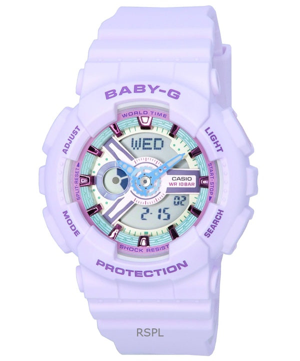 Refurbished Casio Baby-G Analog Digital Pastel Meets Metallic Quartz BA-110XPM-6A 100M Women's Watch