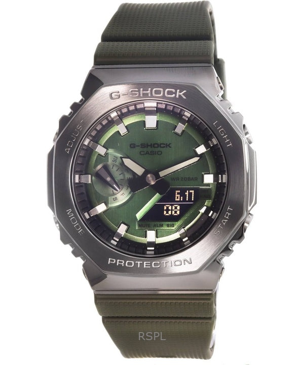 Refurbished Casio G-Shock Analog Digital Green Dial Resin Strap Quartz GM-2100B-3A 200M Men's Watch