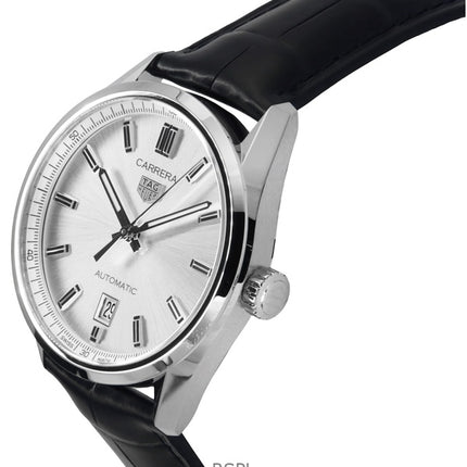 Tag Heuer Carrera Date Leather Strap Grey Dial Automatic WBN2111.FC6505 100M Men's Watch