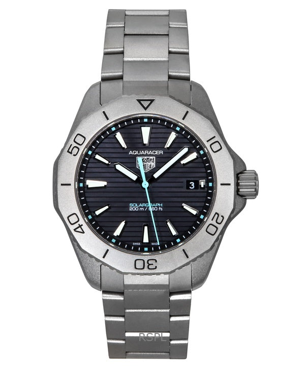 Tag Heuer Aquaracer Professional 200 Solargraph Titanium Sunray Black Dial Quartz Diver's WBP1180.BF0000 200M Men's Watch