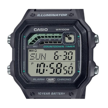 Casio Standard Digital Resin Strap Gray Quartz WS-1600H-8AV 100M Mens Watch