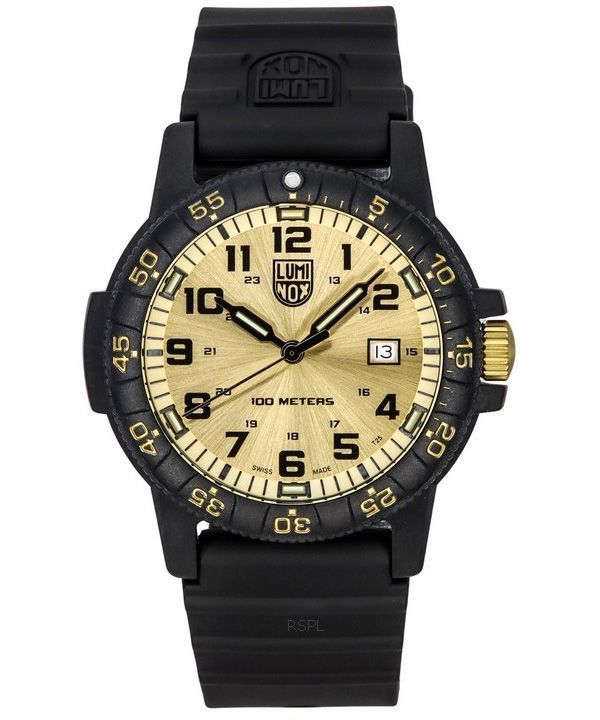 Luminox Sea Turtle Giant Plastic Strap Gold Dial Quartz XS.0325.GP 100M Men's Watch