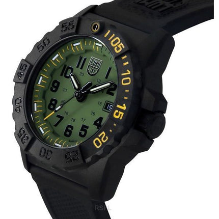 Luminox Navy SEAL Foundation Rubber Strap Green Dial Quartz Divers XS.3517.NSF.SET 200M Mens Watch With Extra Strap