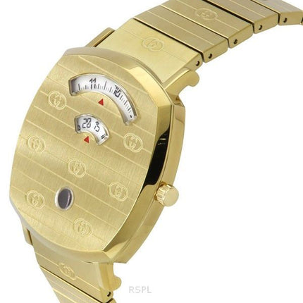 Gucci Grip Gold Tone Stainless Steel Gold Dial Quartz YA157409 Unisex Watch