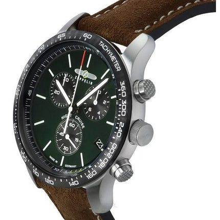 Zeppelin Night Cruise Chronograph Leather Strap Green Dial Quartz 72884 100M Men's Watch