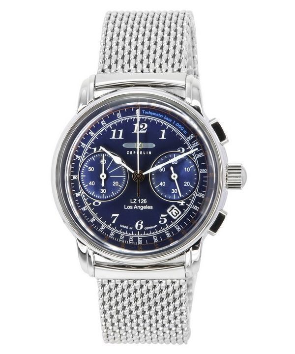 Zeppelin LZ126 Los Angeles Chronograph Stainless Steel Blue Dial Quartz 7614M3 Men's Watch