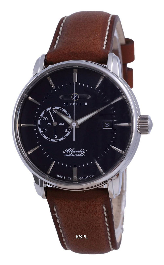 Zeppelin Atlantic Blue Dial Leather Automatic 8470-3 84703 Men's Watch