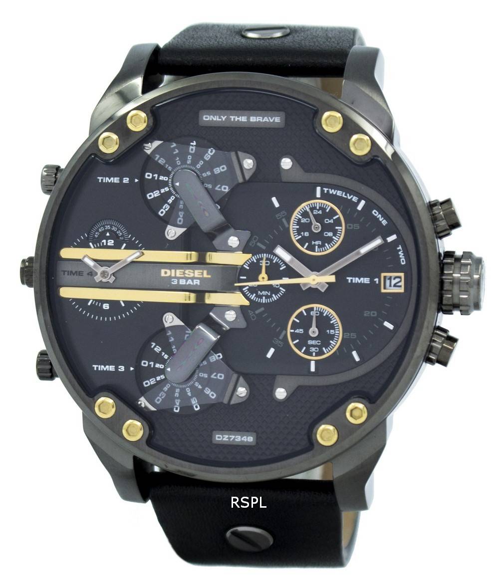 Diesel Mr. Daddy 2.0 Black Dial Black Leather DZ7348 Men s Watch