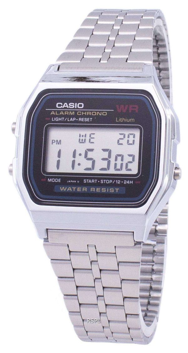 Casio Digital Alarm Chrono Stainless Steel A159WA-N1DF A159WA-N1 Men's Watch