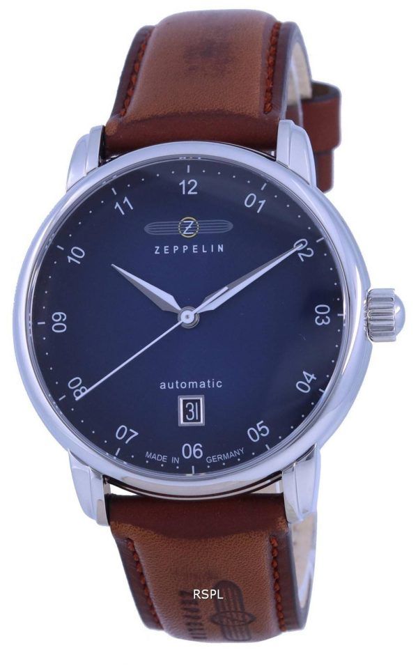 Zeppelin New Captains Line Leather Strap Automatic 8652-3 86523 Mens Watch